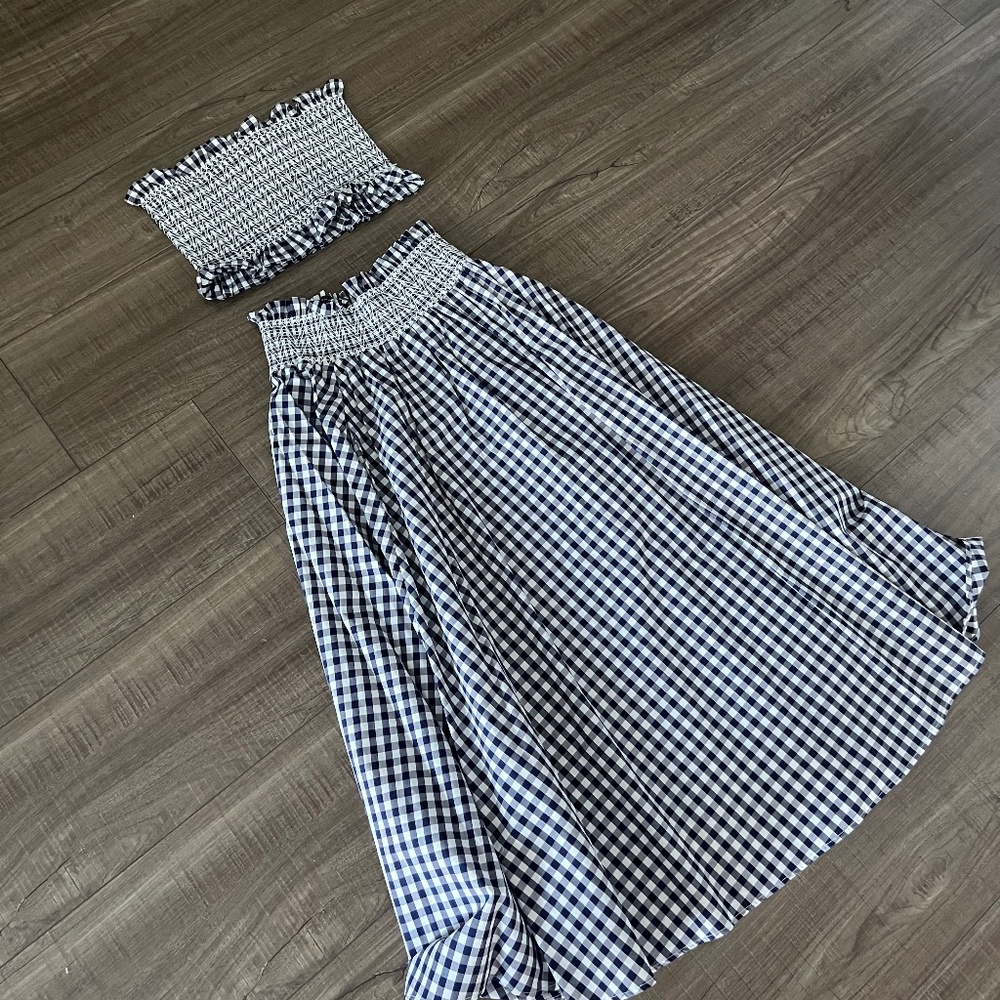 Gingham Skirt and Tubetop Set from Zara